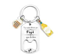 QTZXZX Cadeau Tu vas etre Papi Porte-clef- Futurs grands-parents - Bébé est en route - Porte-clef annonce naissance - futur papi - annonce grossesse grand-père