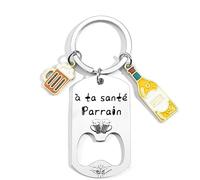QTZXZX Cadeau Veux tu etre mon parrain Porte Clé Parrain Cadeau Parrain Demande Personnalisé décapsuleur Homme Anniversaire bapteme fête des pères (3)