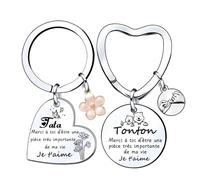 QTZXZX Cadeaux Tonton Tata Porte-clés cadeau annoncer grossesse Grossesse Tu Vas bientôt être Tonton Tata| Futur Oncle Futur Tonton Future Tata Annonce Naissance (2)