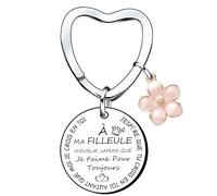 QTZXZX Filleule D'anniversaire Filleule Enfant Je T'aime Ma Filleule Porte Clef Charms Porte Clef Filleule Cadeau Filleule à Ma Filleule Cadeau Ado Filleule Pendentif Anniversaire Filleule(2)