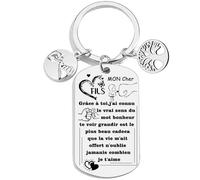 QTZXZX Fils Porte clés Fils Cadeau d'anniversaire Fils Je T'aime Mon Fils Cadeau Noel Fils Idee pour Fils Porte clef Mon Fils Fils Personnalisé (5)