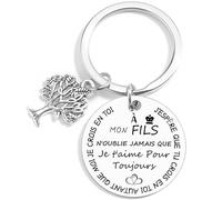 QTZXZX Fils Porte clés Fils Cadeau d'anniversaire Fils Je T'aime Mon Fils Cadeau Noel Fils Idee pour Fils Porte clef Mon Fils Fils Personnalisé