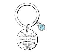 QTZXZX Fils Porte clés Fils Cadeau d'anniversaire Fils Je T'aime Mon Fils Cadeau Noel Fils Idee pour Fils Porte clef Mon Fils Fils Personnalisé (2)