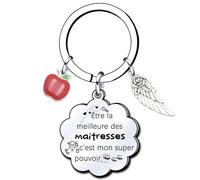 QTZXZX Maitresse D'école, Maitresse D'école Fin D'année, Merci Maitresse, Original Idee Porte Clef Maîtresse, Noel Maitresse D'école, Cadeau Professeur, Cadeau Prof (1)