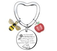 QTZXZX Maitresse D'école, Maitresse D'école Fin D'année, Merci Maitresse, Original Idee Porte Clef Maîtresse, Noel Maitresse D'école, Cadeau Professeur, Cadeau Prof (3)