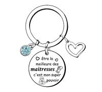 QTZXZX Maitresse D'école, Maitresse D'école Fin D'année, Merci Maitresse, Original Idee Porte Clef Maîtresse, Cadeau Atsem, Noel Maitresse D'école, Professeur, Cadeau Prof