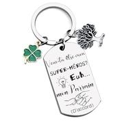 QTZXZX Porte Clé Parrain Cadeau Parrain Demande Définition Parrain Porte cle veux tu etre mon Porte Clef Personnalisé Cadeau Homme Anniversaire Fête Des Pères Bapteme (4)