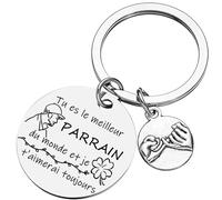 QTZXZX Porte Clé Parrain Cadeau Parrain Parrain Marraine Demande porte cle veux tu etre mon parrain Porte Clef Personnalisé Cadeau Homme Anniversaire Fête Des Pères Bapteme (1)