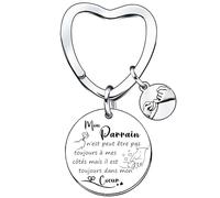 QTZXZX Porte Clé Parrain Cadeau Parrain Parrain Marraine Demande porte cle veux tu etre mon parrain Porte Clef Personnalisé Cadeau Homme Anniversaire Fête Des Pères Bapteme (3)