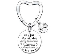 QTZXZX Porte Clé Parrain Cadeau Parrain Parrain Marraine Demande porte cle veux tu etre mon parrain Porte Clef Personnalisé Cadeau Homme Anniversaire Fête Des Pères Bapteme (4)