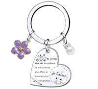 QTZXZX Porte Clef Amoureux Couple D'anniversaire Femme Homme Porte-Clés Je T'aime Petite Amie Copine Petit ami Cadeaux de Noël Cadeau de la Saint-Valentin (16)