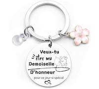 QTZXZX Porte clef Veux-tu être ma demoiselle d'honneur Cadeau demoiselle d'honneur Porte-clés Demande demoiselle d'honneur Annonce Mariage - Demande Demoiselle d'honneur - Annonce Mariage