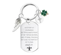 QTZXZX Porte-clés Chrétien,Cadeau Inspirant,Cadeau pour Communion et Confirmation,Cadeaux de baptême,Cadeau d'Anniversaire et Calendrier de l'Avent,Porte-clés religieux pour femme et homme