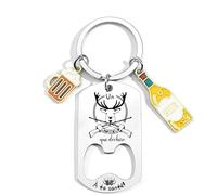 QTZXZX Porte-Clés Décapsuleur Chasse - Cadeau Chasseur Original Décapsuleur Inox Personnalisé pour Chasseur Homme Accessoire Unique Ouvre Bouteille Chasse Idée Cadeau Chasseur