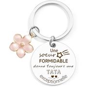 QTZXZX Porte Clés Soeur & Belle Soeur, Cadeau Original pour Ma Soeur, Idée Cadeau Anniversaire, Noël, Saint Valentin, Diplôme, Accessoire Femme, Une Soeur Formidable TATA Exceptionnelle (5)