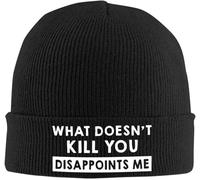 Qu’est-ce Qui ne Te Tue Pas me déçoit Bonnet tricoté d’Hiver drôle pour Hommes et Femmes Casquette tricotée à Motif Mignon