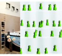 Quack Green Avec Grenouille Rideau De Douche En Textile 180 X 200 Cm.