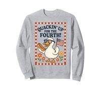 Quackin' Up for the Fourth Funny Patriotic Duck Design Sweatshirt