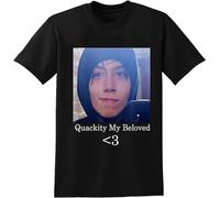 Quackity My Beloved Mens T-Shirt Cotton Casual Short Sleeve Tee Unisex Tee Black XXL