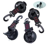 QUACOWW - Lot de 4 Ancres à ventouse - Crochet de fixation pour voiture, bâche de camping - Accessoires à ventouse - Crochet multifonctionnel à ventouse