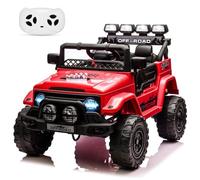 Quad Buggy électrique Enfant 12V SUV | Quad Véhicule électrique avec Télécommande 2.4GLED, Bluetooth, Musique, Portes Ouvrantes | Voiture Électrique Tout Terrain pour 3-8 Ans(Rouge)
