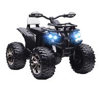 Quad Buggy électrique Enfant - HOMCOM - 12 V 8 Km/h Max. - Effets Lumineux sonores Selle avec Dossier - métal PP -Blanc Noir