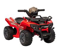 Quad Buggy Voiture Électrique Enfant 18-36 Mois 6 V 2 Km/H Max. Effet Lumineux Métal Pp Rouge