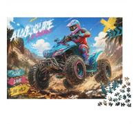 Quad Désert Aventure Puzzle, 1000 Pièces Jeu D'intérieur Adulte | 38x26cm Papier, Finition Lisse, Décoration Salon, Réduction Du Stress, Amateurs De Puzzles