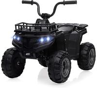 Quad Électrique 12V pour Enfants 2-5 Ans - Véhicule Tout Terrain avec Musique, LED, 2 Vitesses et Pneus Solides - Jouet Sécurisé Garçon Fille (Noir)