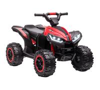 Quad électrique enfant 12 V - HOMCOM - 2 moteurs, 2 vitesses 3-6 km/h - phares LED, klaxon - de 3 à 5 ans - rouge