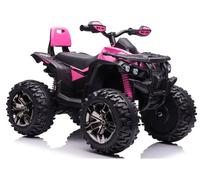 Quad Électrique Enfant 12V 4x45W EVA LED MP3 Bluetooth Rose Mini Quad