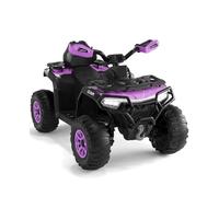 Quad électrique Enfant 12V Tout-Terrain, Double Moteur Puissant, Télécommande Parentale, Suspension, Phares LED, Bluetooth, Musique sans Fil, USB, Apprentissage, Contrôle du Volume, Drapeau LED