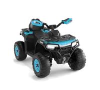 Quad électrique Enfant 12V Tout-Terrain, Double Moteur Puissant, Télécommande Parentale, Suspension, Phares LED, Bluetooth, Musique sans Fil, USB, Apprentissage, Contrôle du Volume, Drapeau LED