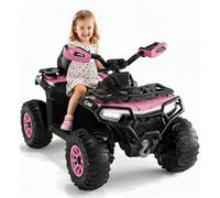 Quad Electrique Enfant 12V, Tout-Terrain, pour 3-8 Ans, avec Télécommande | 2 Moteurs 35W, Suspension Ressorts, Pneus Antidérapants, Phares LED, Musique USB, 3-8 km/h, Jeu Extérieur, Cadeau Noël