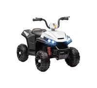 Quad Électrique Enfant 2 Moteurs 12v 5 Km/h Max. Marche Av Ar Nombreux Effets Blanc TU