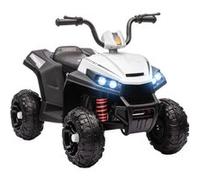 Quad Électrique Enfant 2 Moteurs 12v 5 Km/h Max. Marche Av Ar Nombreux Effets Blanc TU