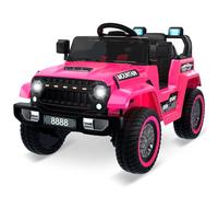 Quad électrique Enfant 2 Places 12v avec Télécommande Parentale,Quad Voiture électrique avec Bluetooth et Phares LED,3 Vitesses Réglables,Véhicule Tout-Terrain pour Enfants 3-8 Ans(Rose)