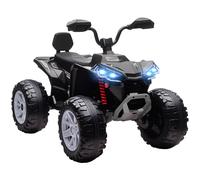 AIYAPLAY Quad électrique Enfant 24V, Voiture électrique Enfants ATV, Double Moteur, Vitesse 4-6,5 km/h, phares, Port USB et MP3, 4 Roues suspendues, Marche Avant et arrière, pour 3 à 8 Ans, Noir