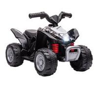 AIYAPLAY Quad électrique enfant 6 V sous licence Honda 4x4 – phares LED, selle ergonomique – Noir
