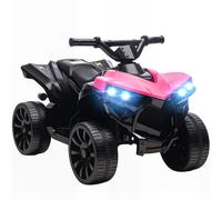 Quad Électrique Enfant 6v 3km/H Max. Phares Led Effet Sonore Marche Av Ar Rose