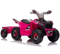 Quad Électrique Enfant 6V Avec Remorque LEAN TOYS Bluetooth Rose Miniquad ATV