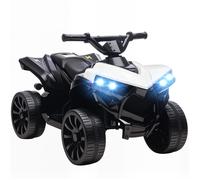 Quad électrique enfant - AIYAPLAY - 6V - musique et phares LED - pour 37 à 72 mois - métal et PP - 70 x 42 x 45 cm - blanc