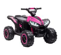 Quad électrique enfant - HOMCOM - 12 v voiture 2 moteurs 2 vitesses 3-6 km/h phares led klaxon selle ergonomique - rose