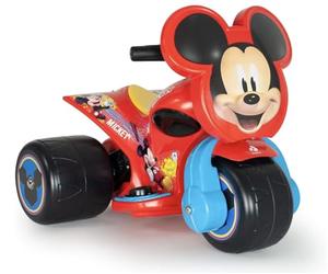 Quad Électrique Enfants 1-3 Ans Mickey Mouse - Mini Quad 6V - Pédale Accélérateur + Décoration Permanente + Roues Larges + Frein Automatique + 3 km/h + Couleur Rouge - INJUSA