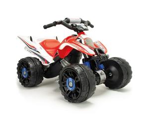 Quad Électrique Enfants 2-5 Ans Honda à Batterie 12V - Pédale Accélérateur + Marche Arrière + Roues Plastique avec Bandes de Caoutchouc + Frein Électrique + 6 km/h + Rouge (66017) - INJUSA