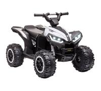 HomCom Quad buggy électrique enfant 12 V 3 km/h Effets lumineux et sonores Blanc/Noir