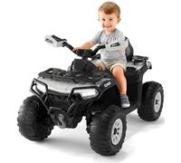 Quad électrique pour enfants 12 V avec télécommande, 2 moteurs, suspension, phare LED, Bluetooth, musique, USB, fonction d'apprentissage, contrôle du volume, véhicule tout-terrain 4 roues avec drapeau