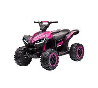 Quad Électrique pour Enfants avec Télécommande 2,4 Ghz, 12 V, Deux Vitesses, Lumières LED, Musique, Radio Et Port USB, À Partir de 3 Ans (Rose)