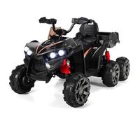 Quad Électrique Pour Enfants Costway - 6 Roues, 4 Moteurs, Led, Musique, Usb - Noir.