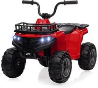 Quad électrique pour enfants de 12 V, 2 vitesses ATV électrique pour enfants, avec musique et lumières LED, longue durée de vie, voiture électrique pour enfants et filles de 2 à 6 ans (rouge)